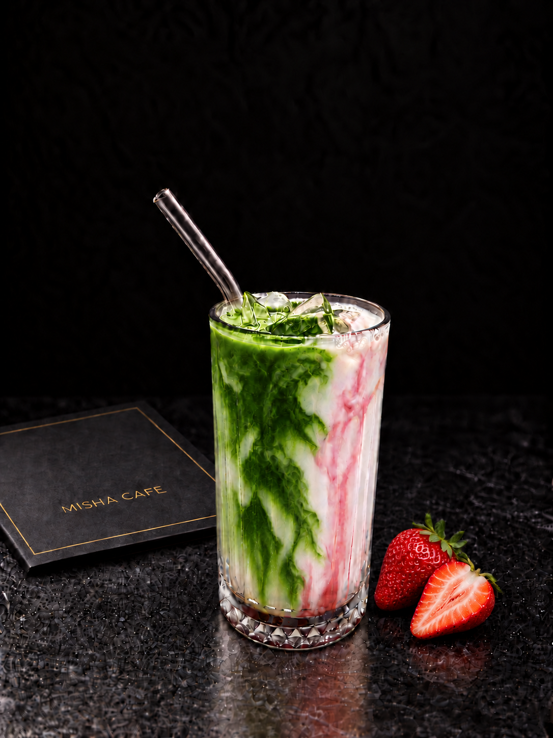 Ice Strawberry Matcha Latte