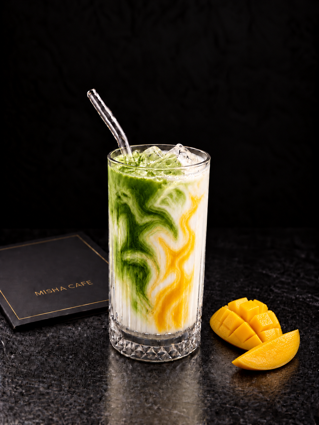 Ice Mango Matcha Latte